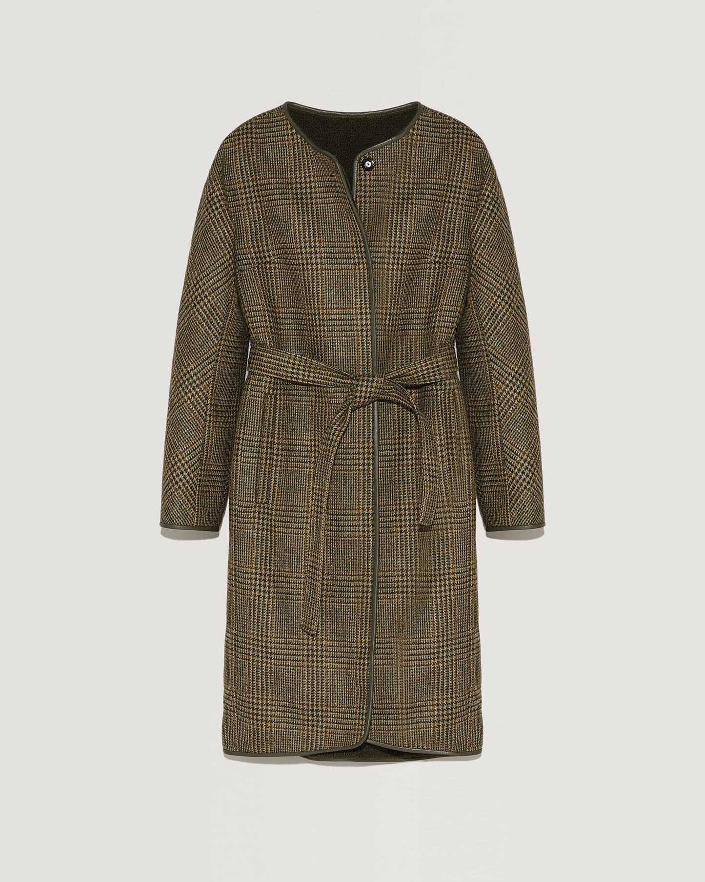 Reversible merinillo lambskin shearling and woollen fabric belted coat-Yves Salomon-Winter sale & boxing day