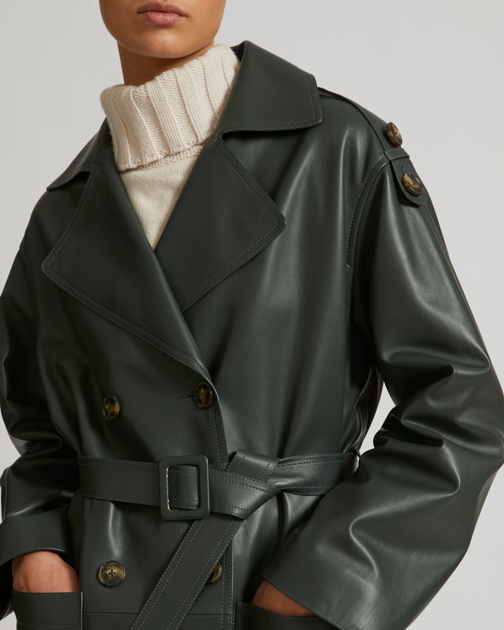 Black Friday 2025- Oversized trench in lamb leather -Yves Salomon