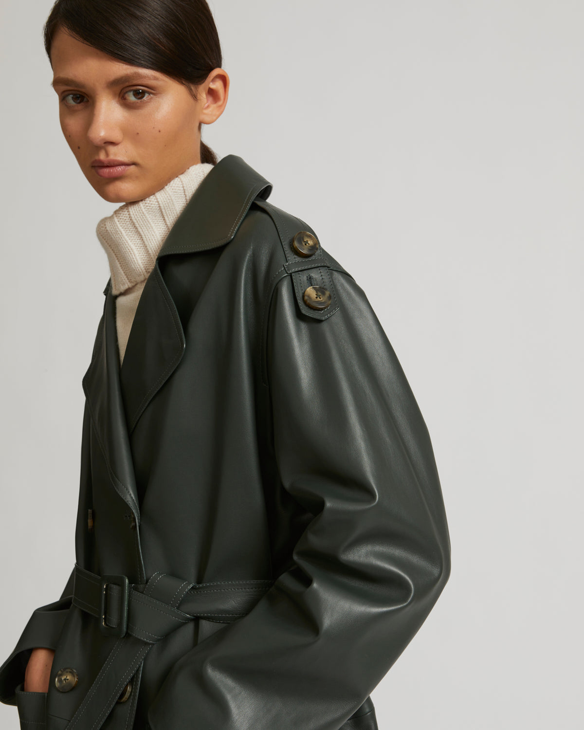 Black Friday 2025- Oversized trench in lamb leather -Yves Salomon