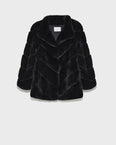 Rex rabbit fur collar coat
