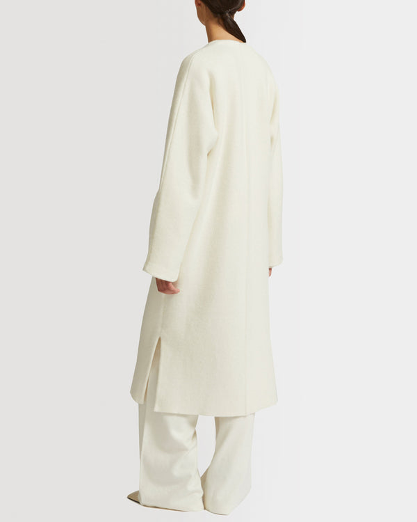 Long knit cardigan with mink fur over-pockets