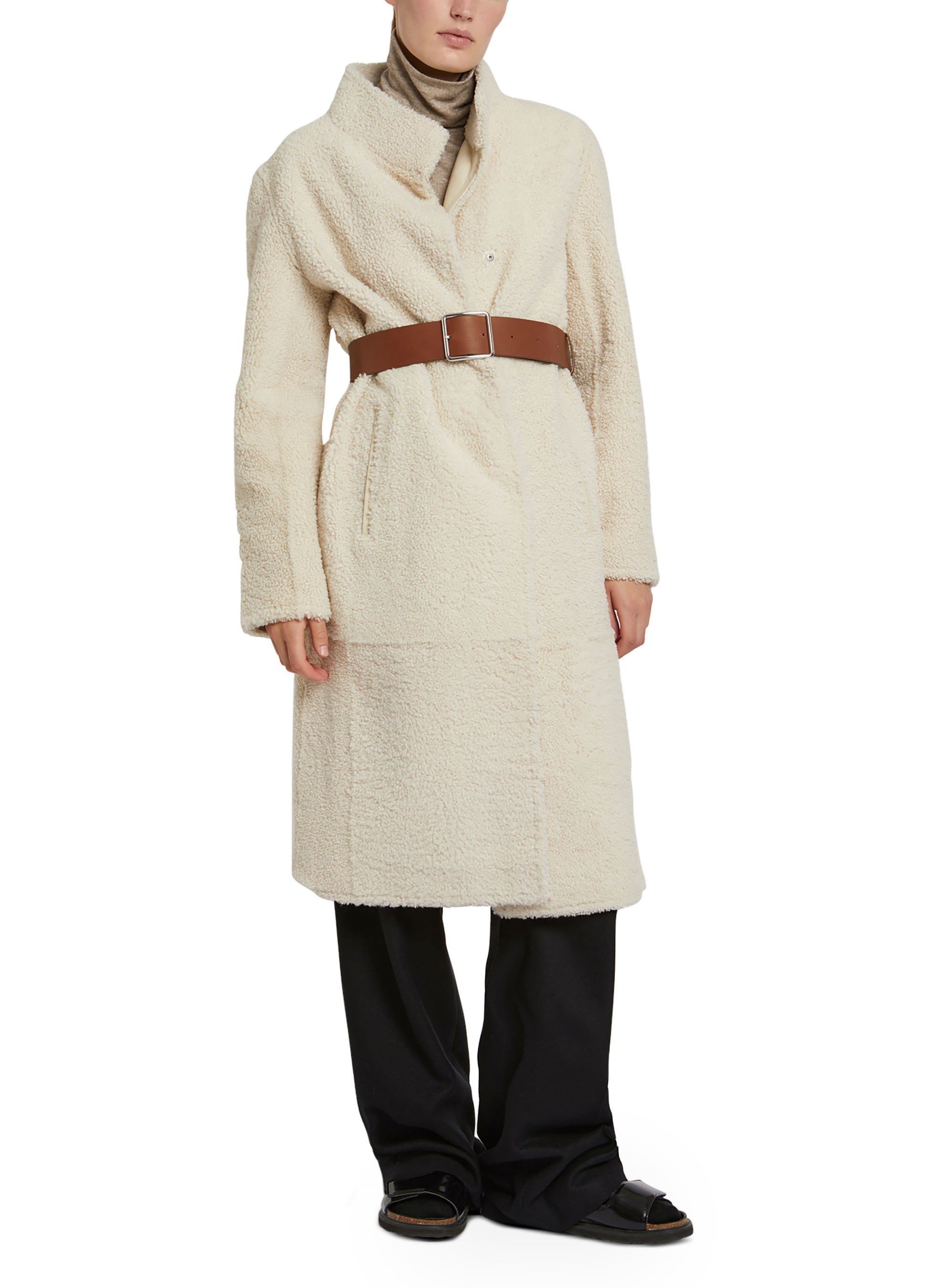 Long coat in merinillo wool -Yves Salomon