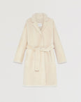 Belted shearling coat