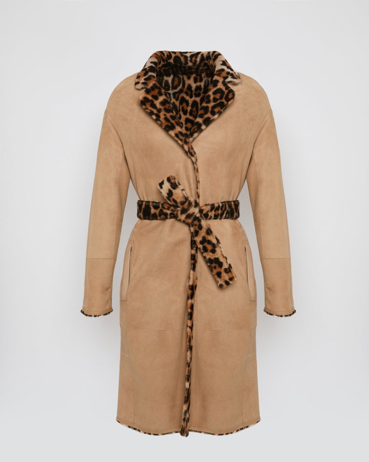 Black Friday 2025- Belted shearling coat