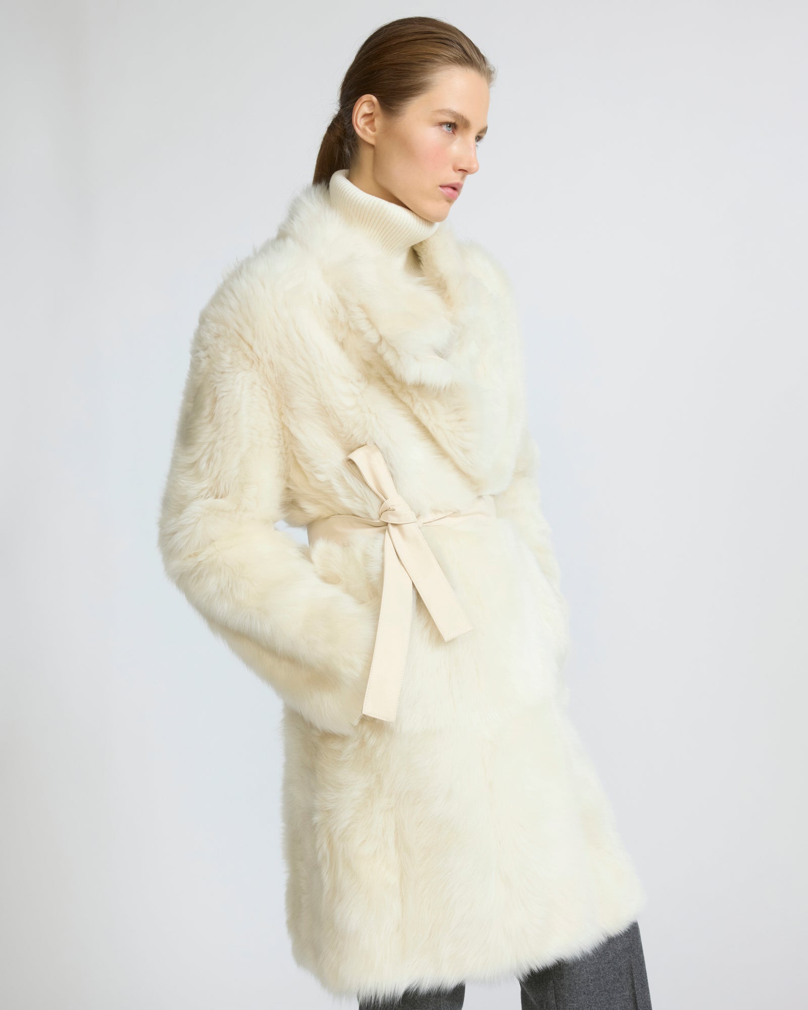 Reversible belted coat in Toscana lambskin - Yves Salomon - New Fall/Winter Collection