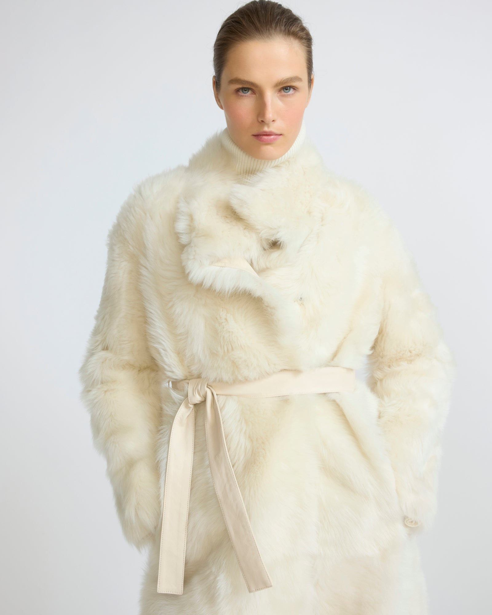 Reversible belted coat in Toscana lambskin - Yves Salomon - New Fall/Winter Collection