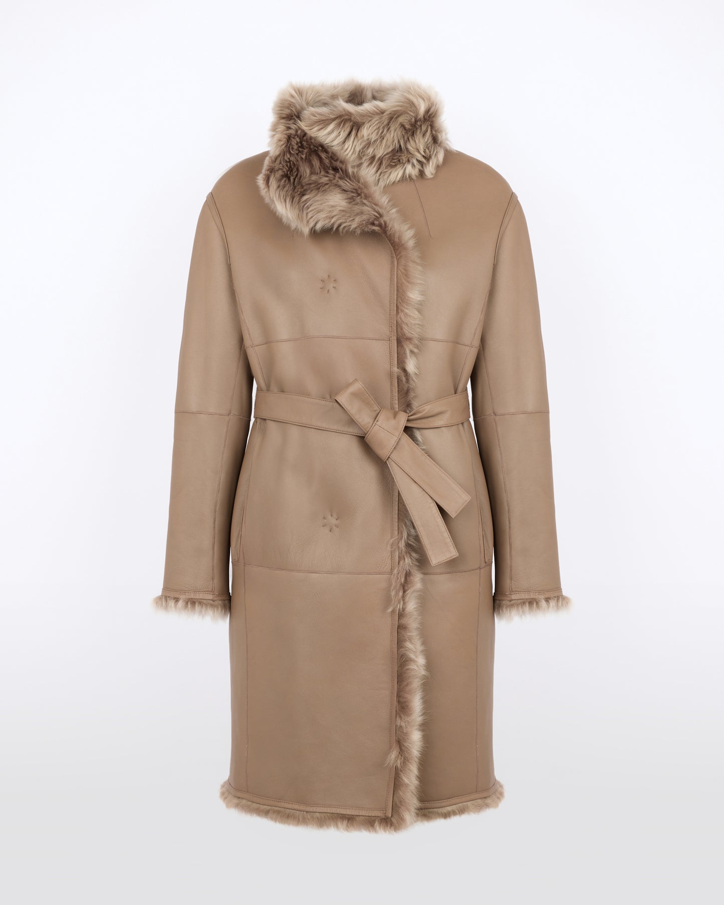 Reversible belted coat in Toscana lambskin - Yves Salomon - New Fall/Winter Collection