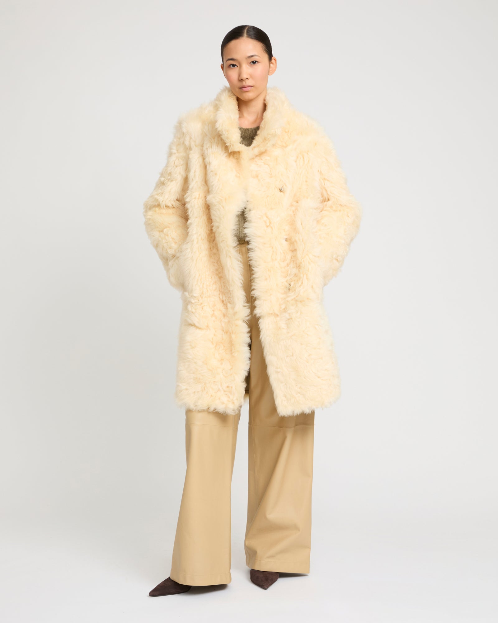 Reversible coat in Toscana lambskin -Yves Salomon