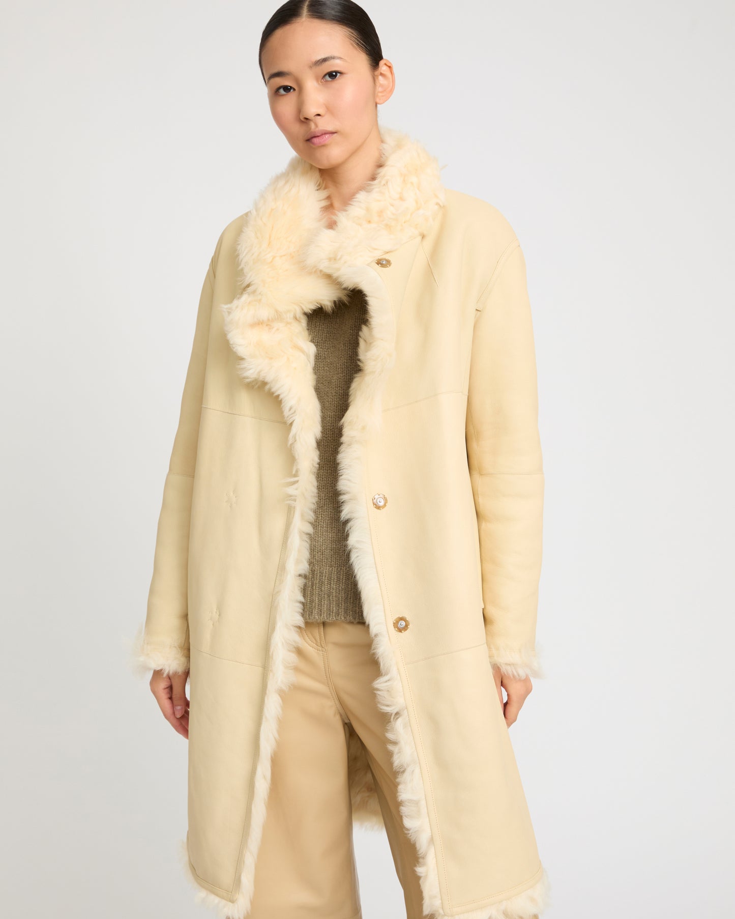 Reversible coat in Toscana lambskin -Yves Salomon
