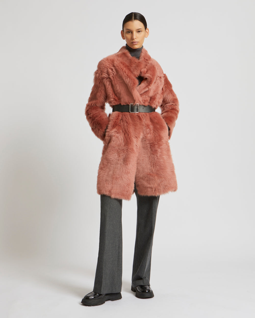 Reversible coat in Toscana lambskin