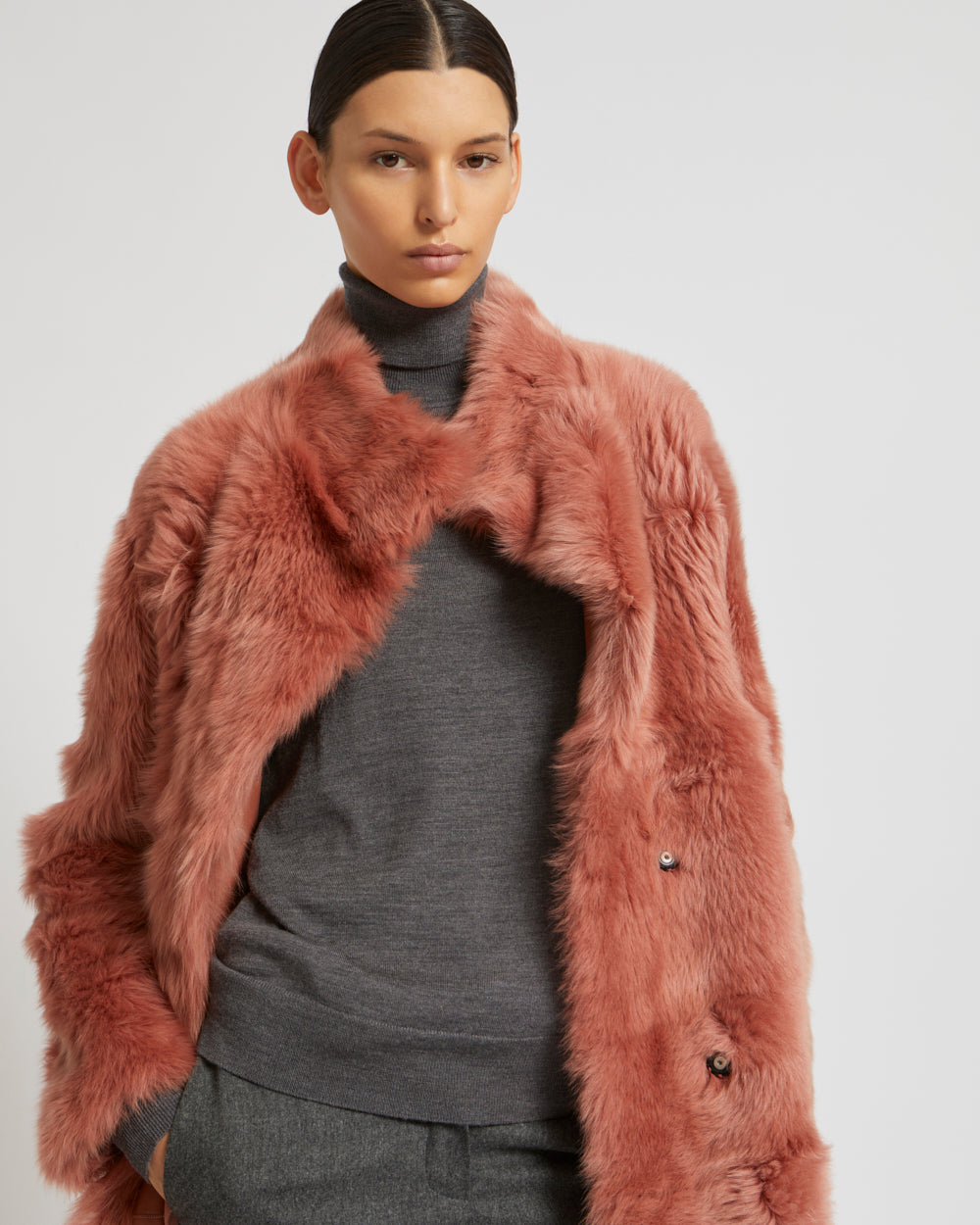 Reversible coat in Toscana lambskin
