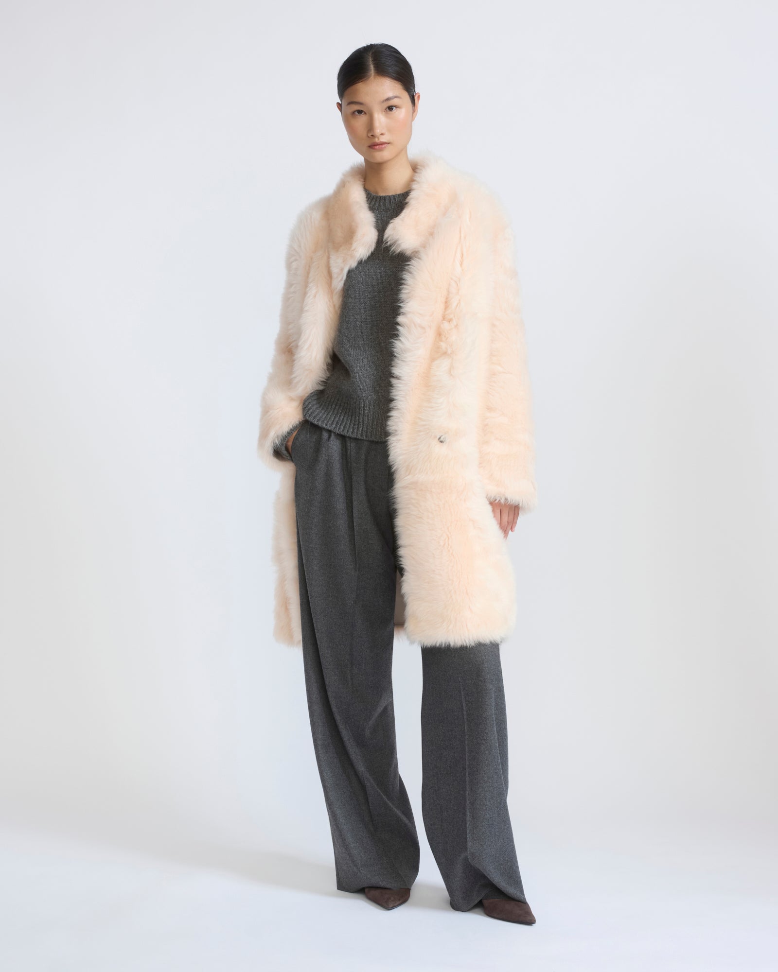 Reversible belted coat in Toscana lambskin - Yves Salomon - New Fall/Winter Collection
