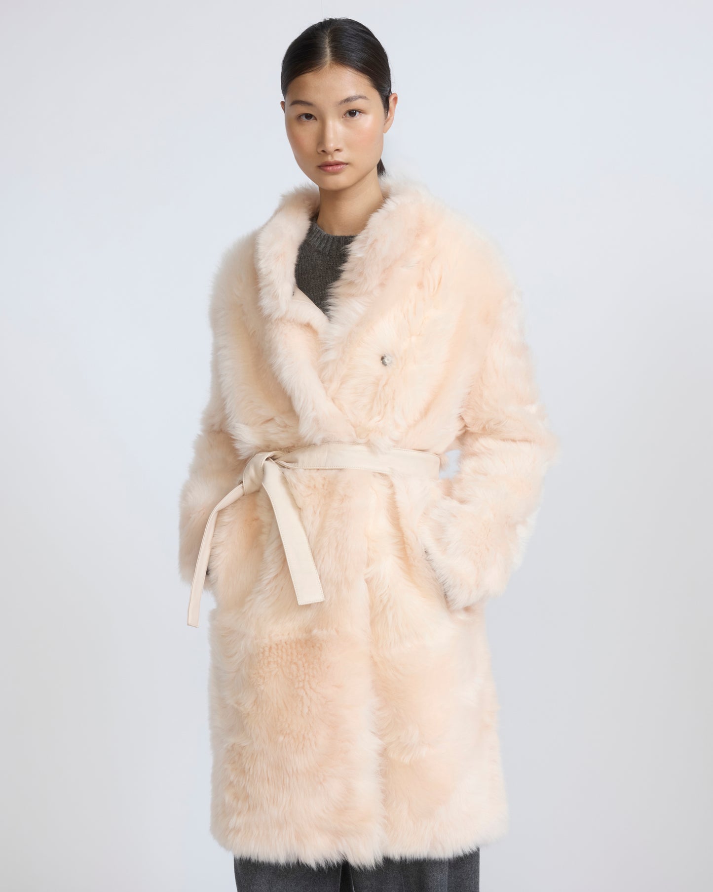 Reversible belted coat in Toscana lambskin - Yves Salomon - New Fall/Winter Collection