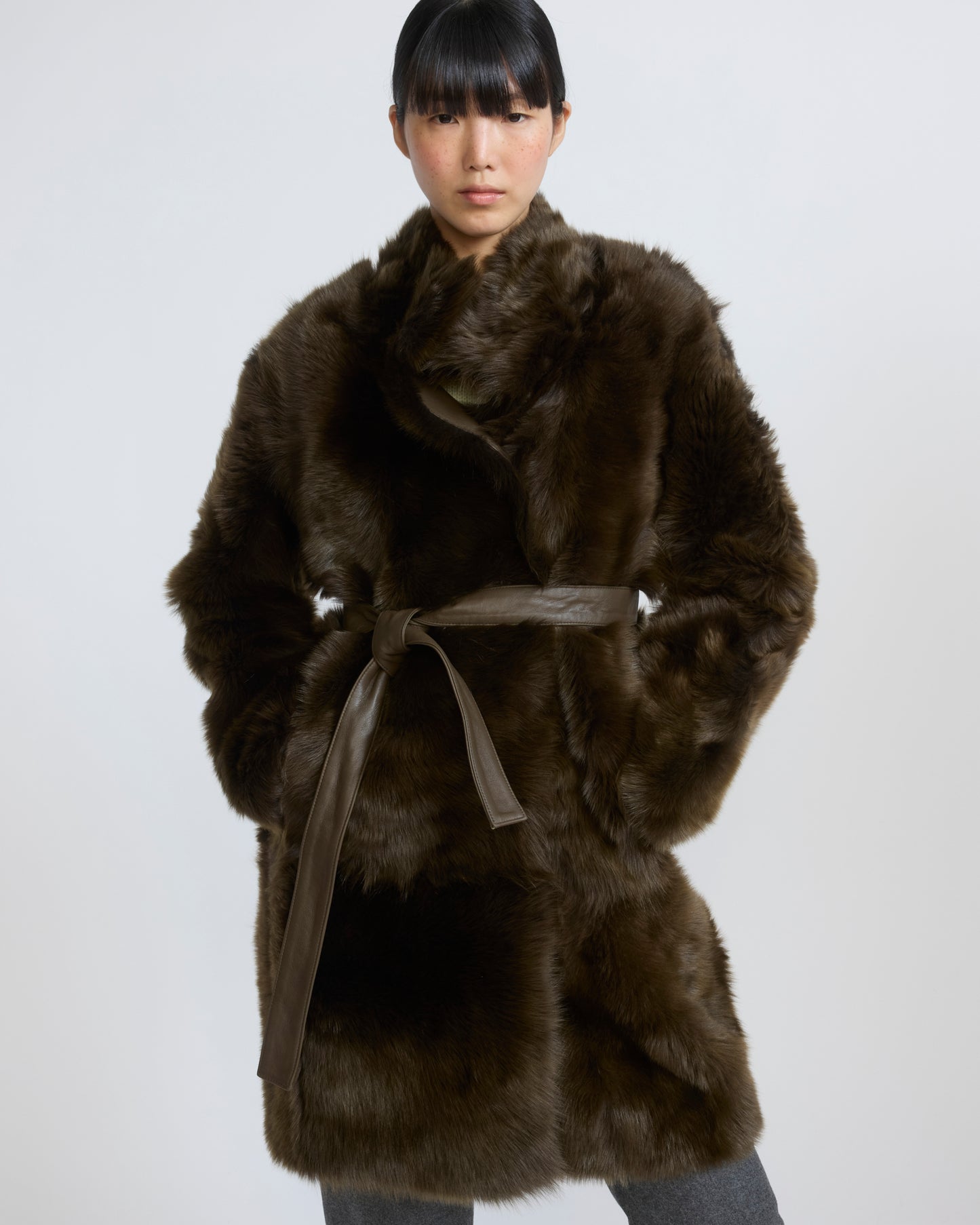 Reversible belted coat in Toscana lambskin - Yves Salomon - New Fall/Winter Collection
