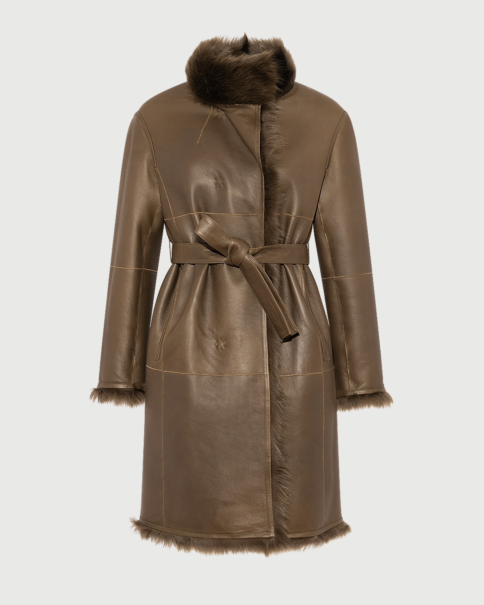 Reversible belted coat in Toscana lambskin - Yves Salomon - New Fall Winter Collection