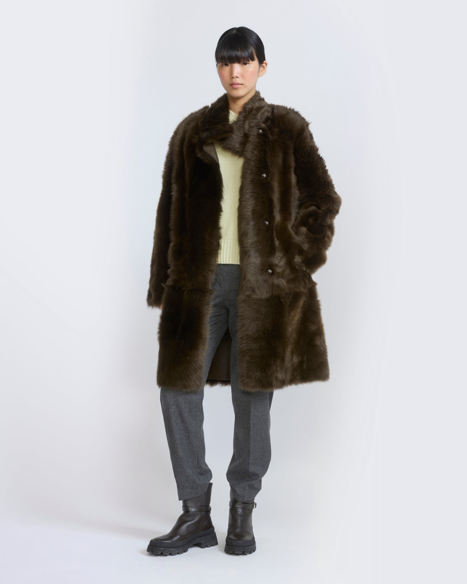 Reversible belted coat in Toscana lambskin - Yves Salomon - New Fall/Winter Collection