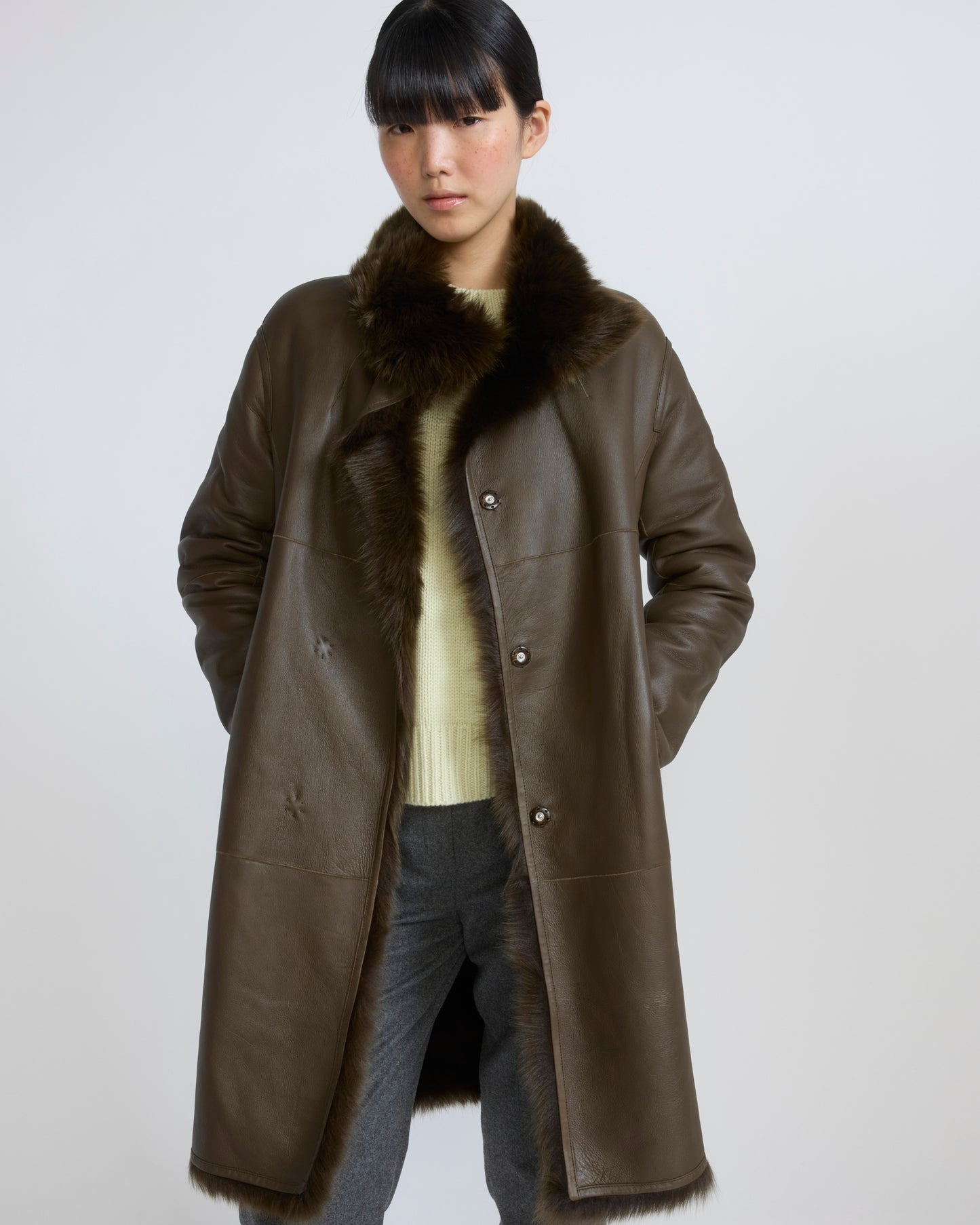 Reversible belted coat in Toscana lambskin - Yves Salomon - New Fall/Winter Collection