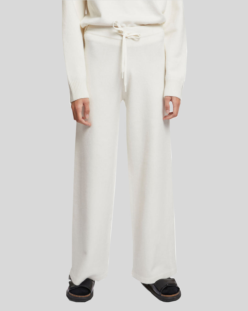 Wide-leg knit trousers