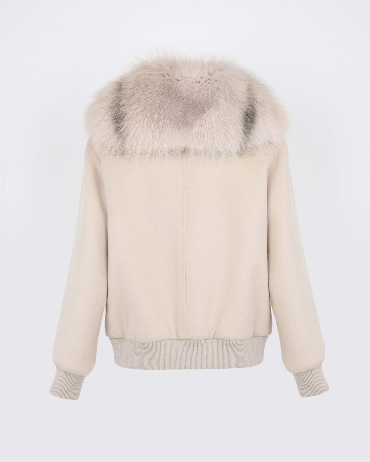 Cropped jacket in cashmere wool with fox fur collar - Yves Salomon - New Fall/Winter Collection