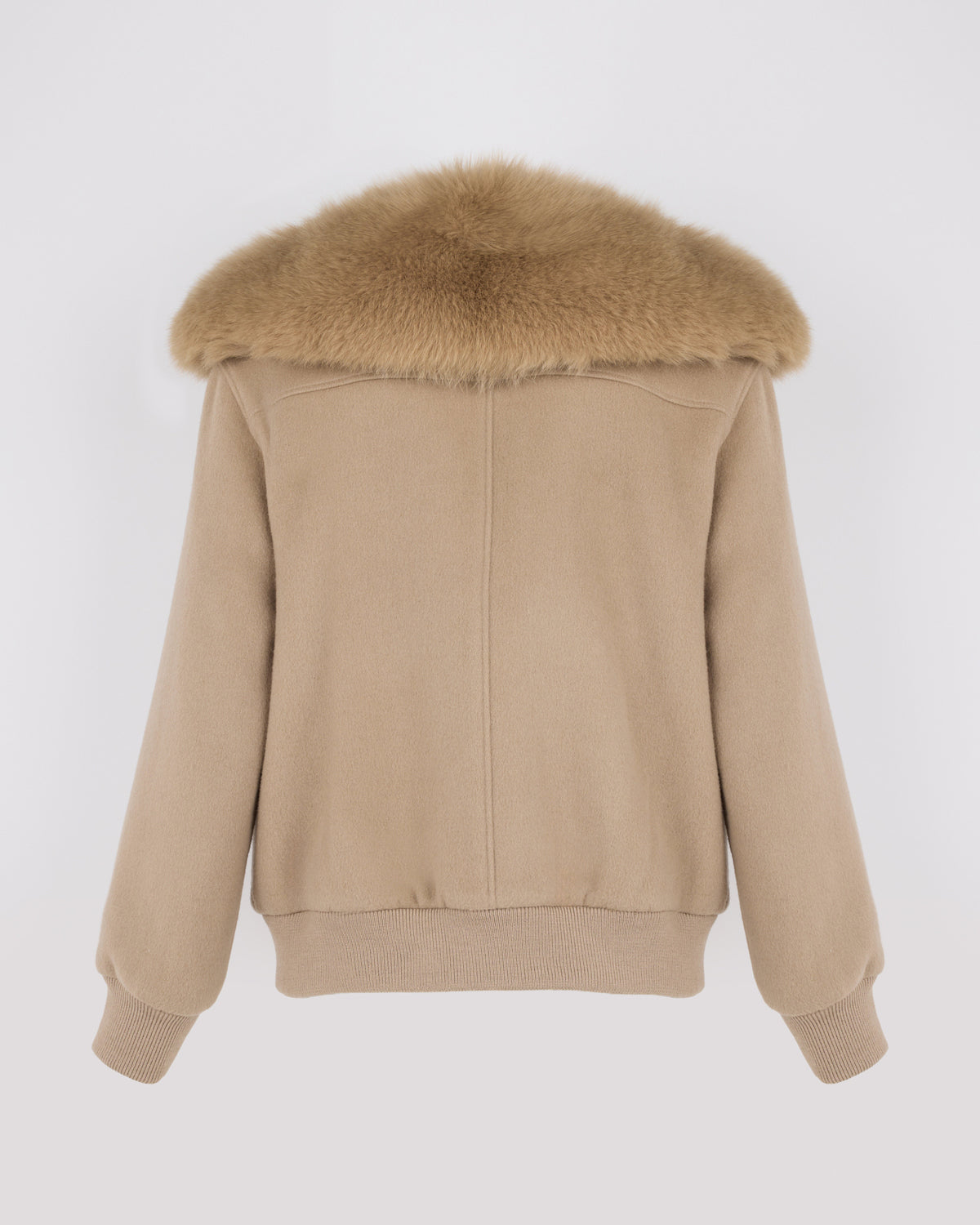 Cropped jacket in cashmere wool with fox fur collar - Yves Salomon - New Fall/Winter Collection