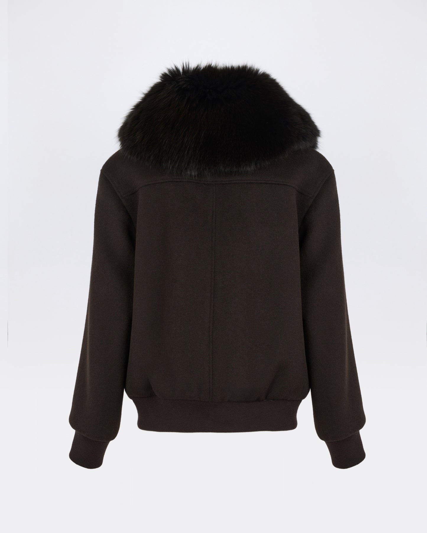 CARRY OVER : Cropped jacket in cashmere wool with fox fur collar - Yves Salomon - New Fall/Winter Collection