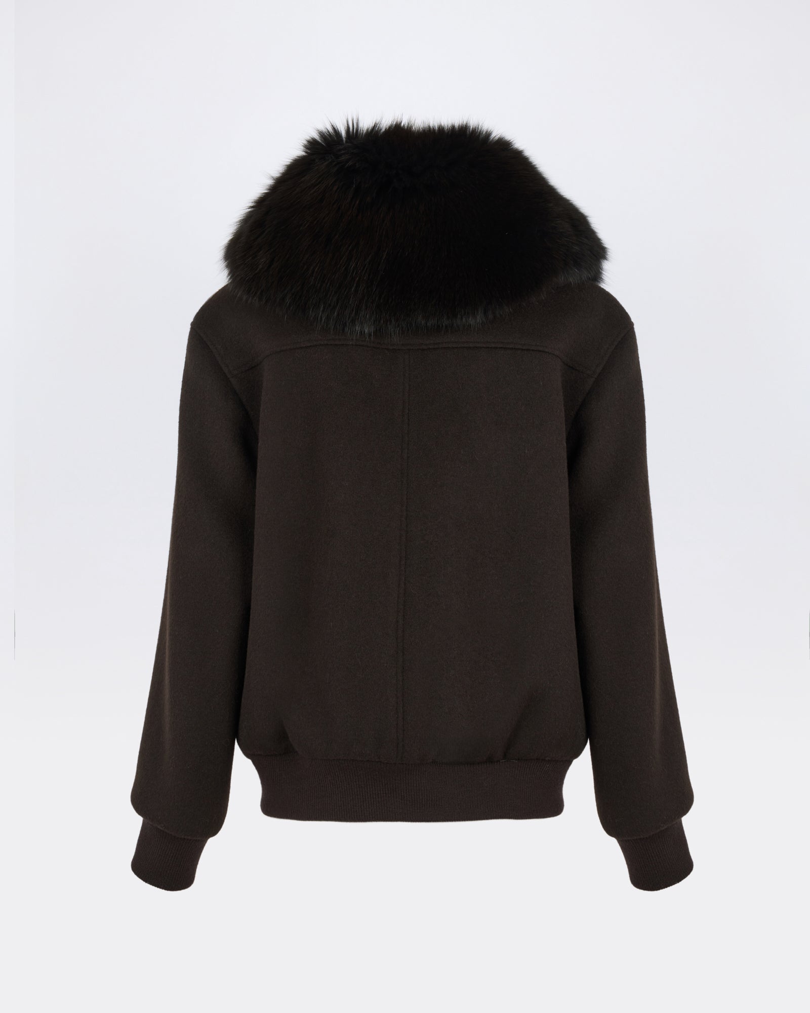 CARRY OVER : Cropped jacket in cashmere wool with fox fur collar - Yves Salomon - New Fall/Winter Collection