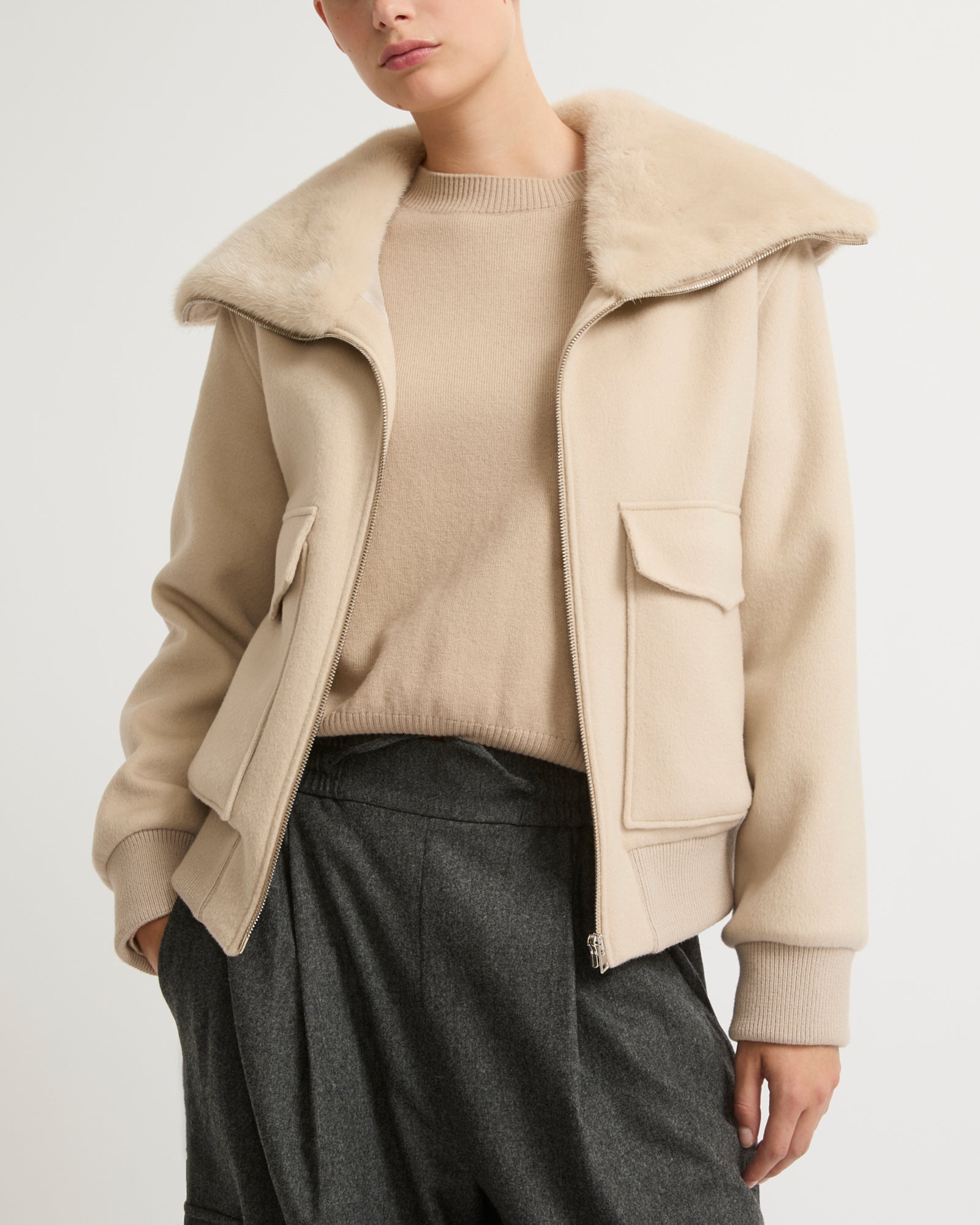 アパルトモン　YVES SALOMON WOOL FRONT KNITWEAR アパルトモンYVES SALOMON WOOL FRONT KNITWEAR