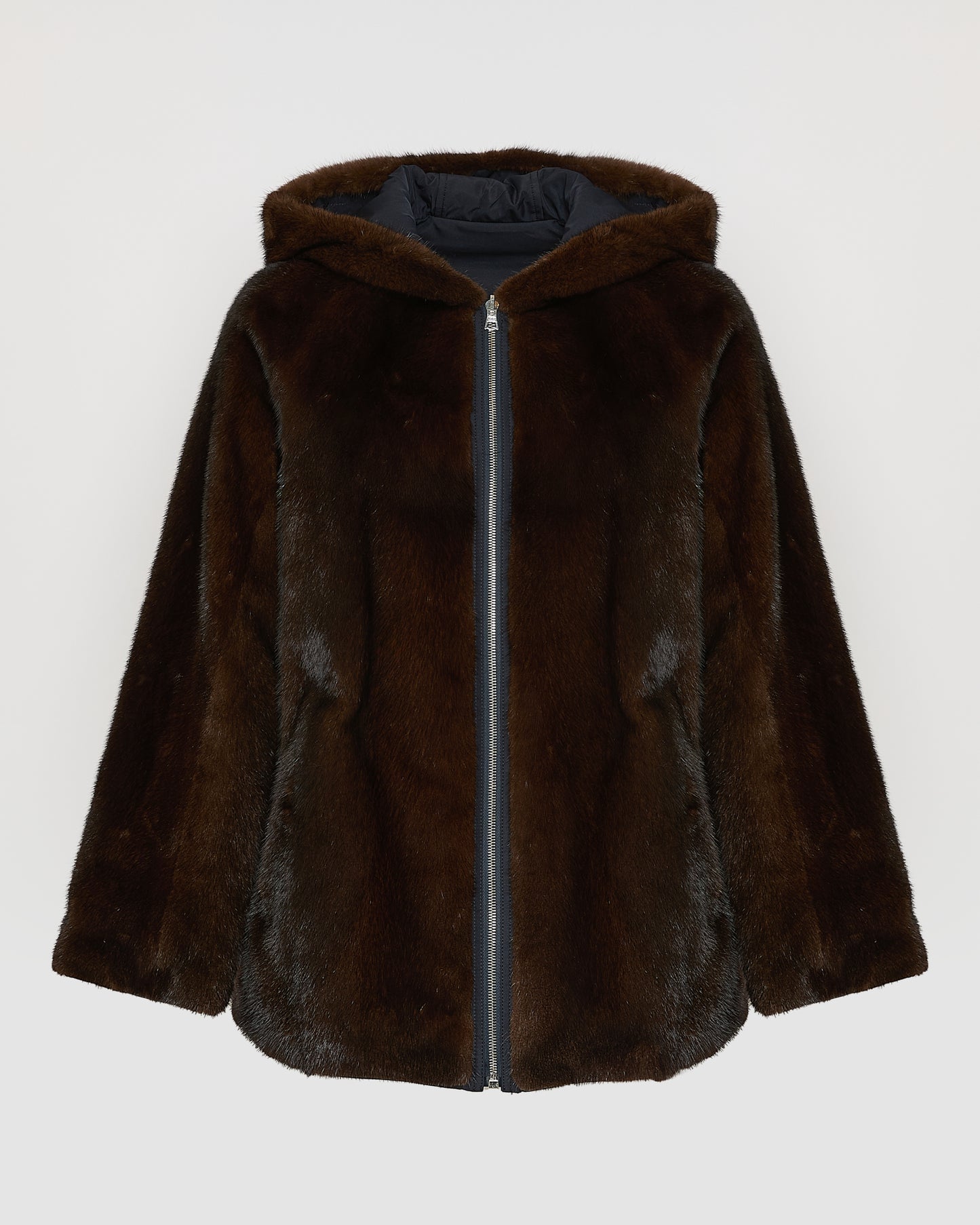 Hooded blouson in mink fur reversible technical fabric -Yves Salomon