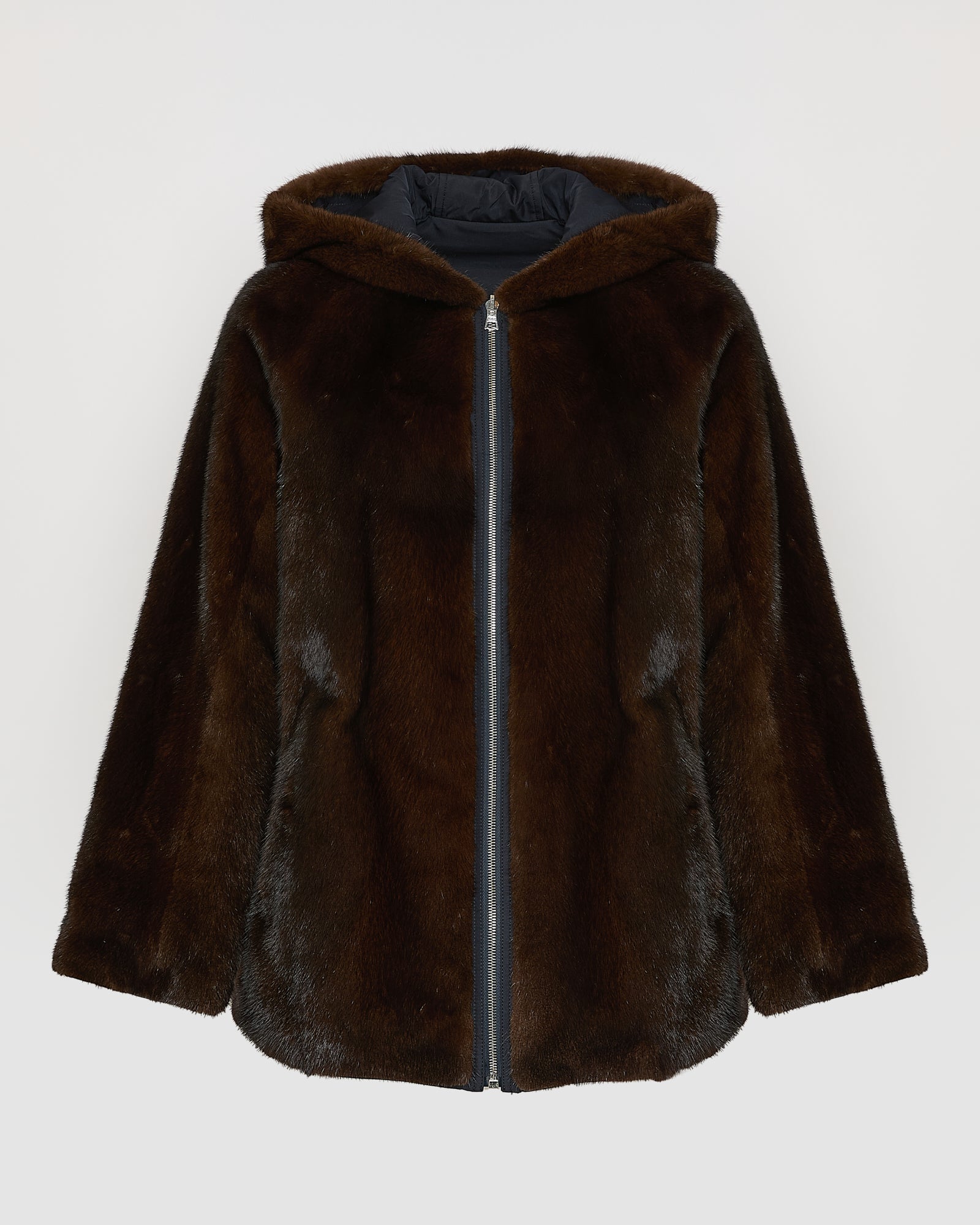 Hooded blouson in mink fur reversible technical fabric -Yves Salomon