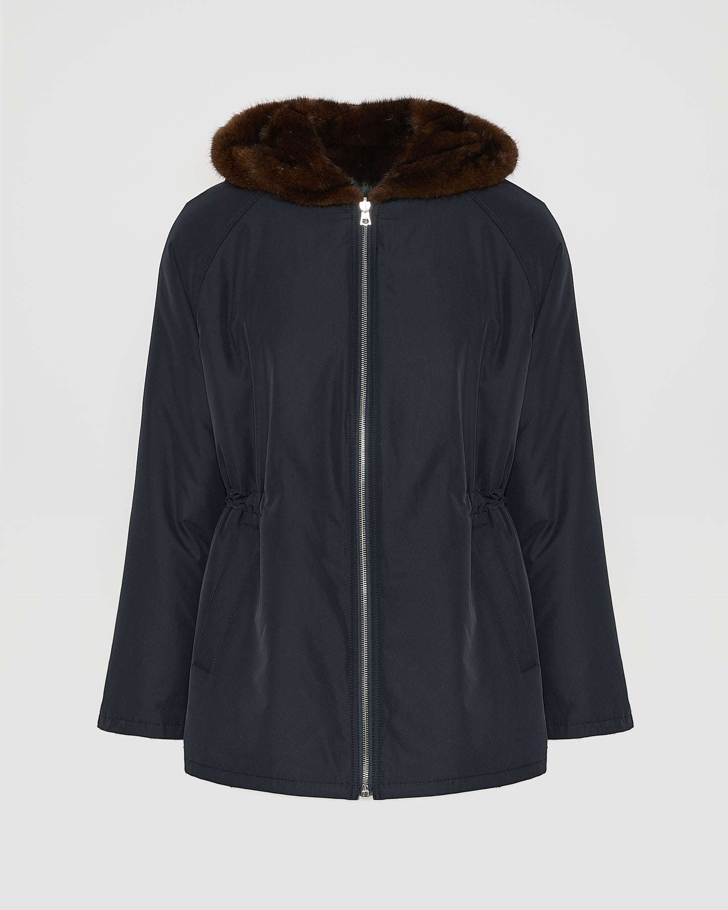 Hooded blouson in mink fur reversible technical fabric -Yves Salomon