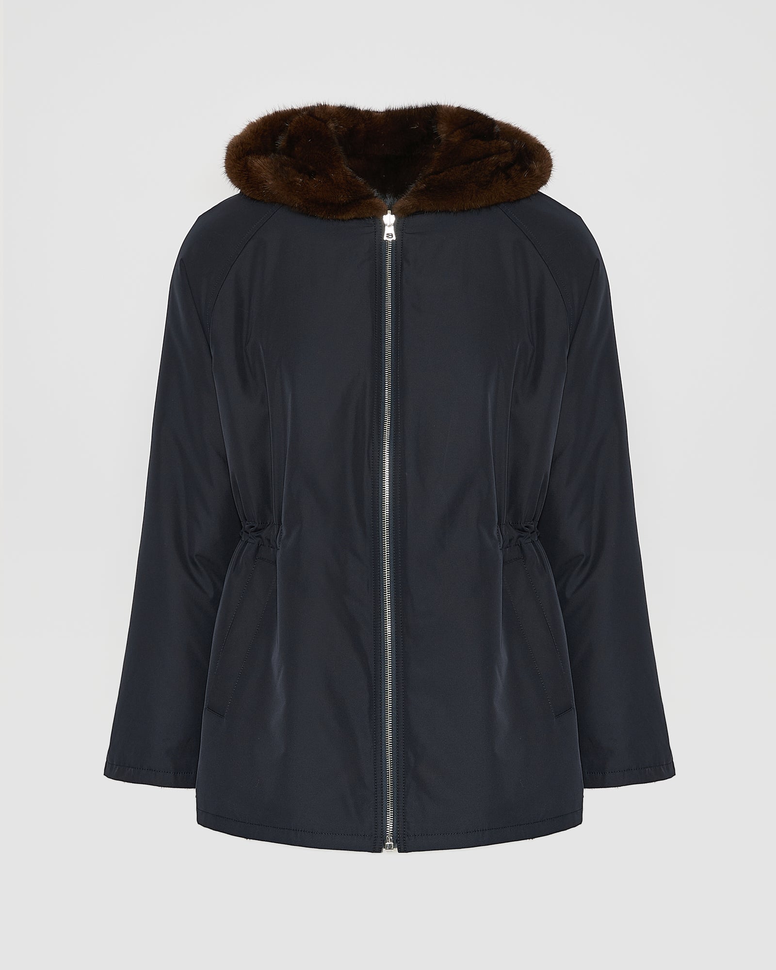 Hooded blouson in mink fur reversible technical fabric -Yves Salomon