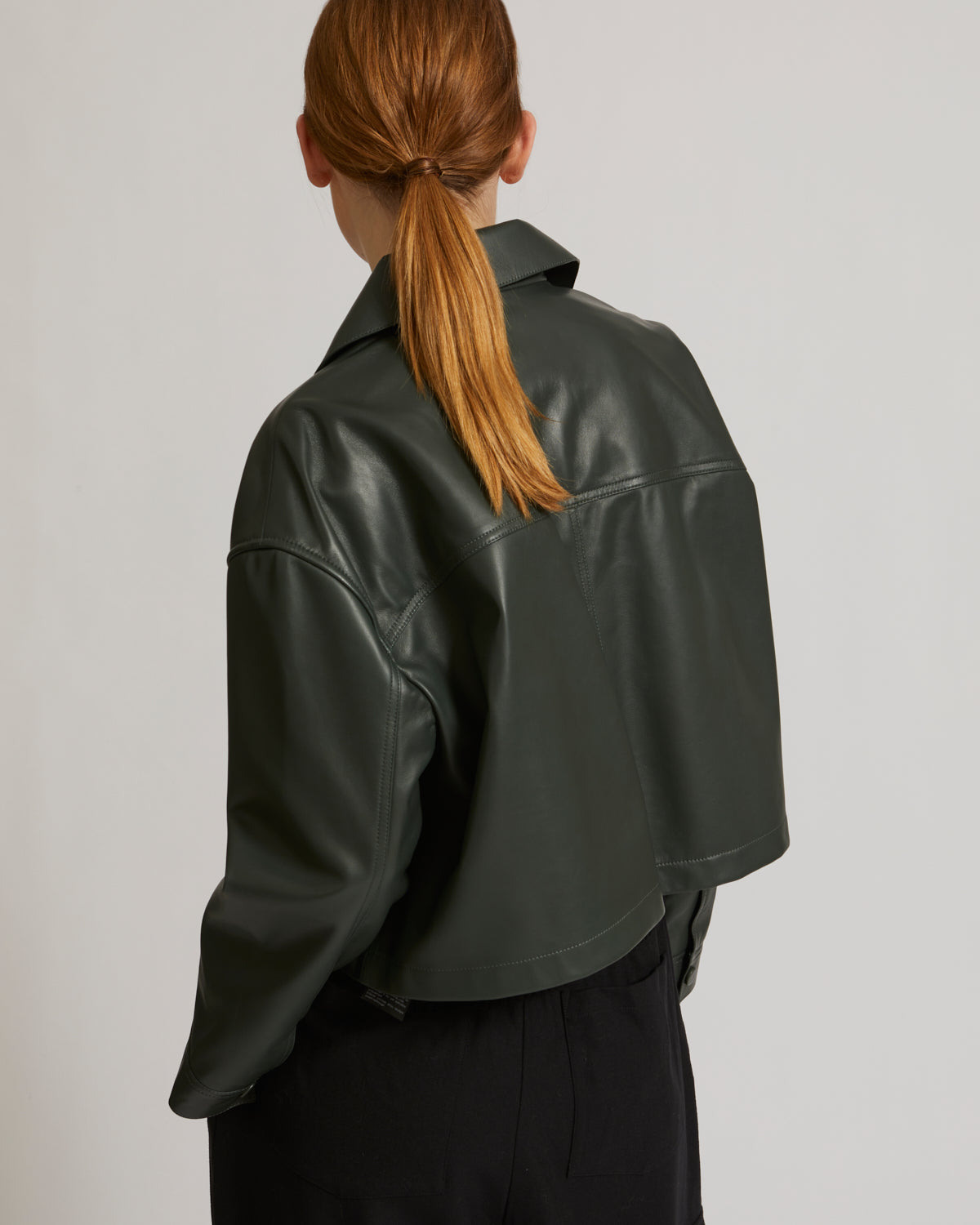 Cropped shirt in lamb leather -Yves Salomon