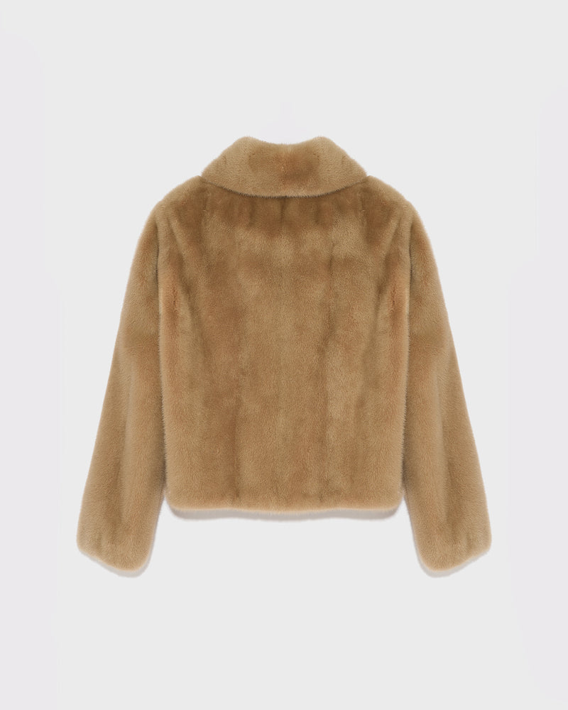 Short jacket in long-haired mink fur