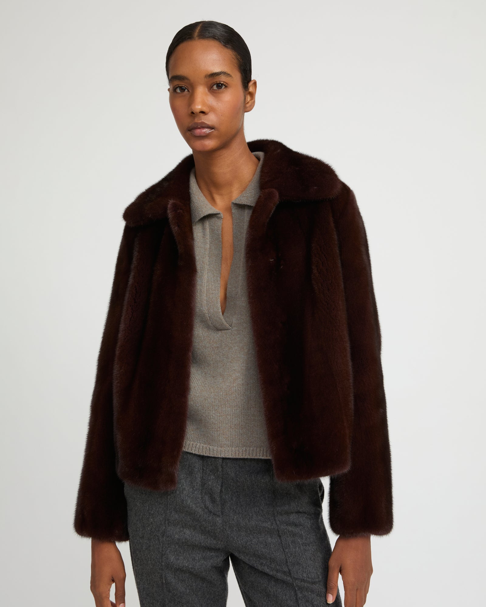 Short jacket in long-haired mink fur -Yves Salomon