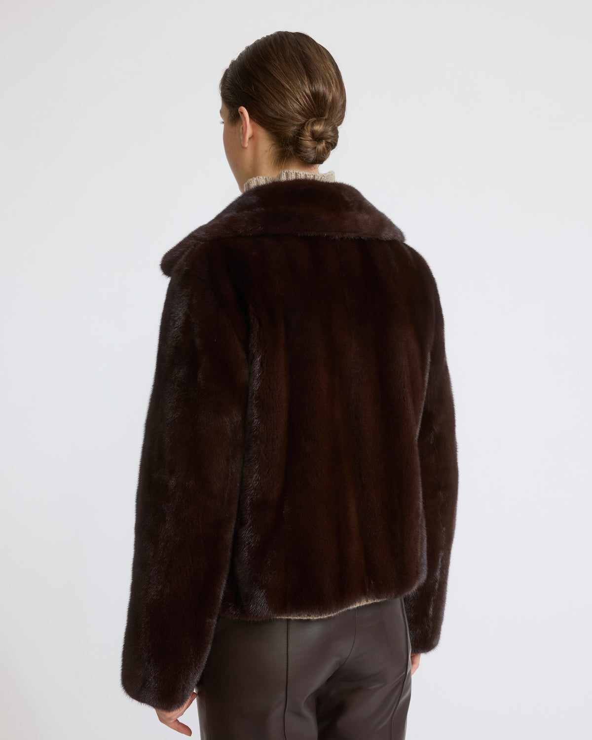 Short jacket in long-haired mink fur