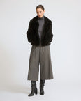 Short jacket in long-haired mink fur