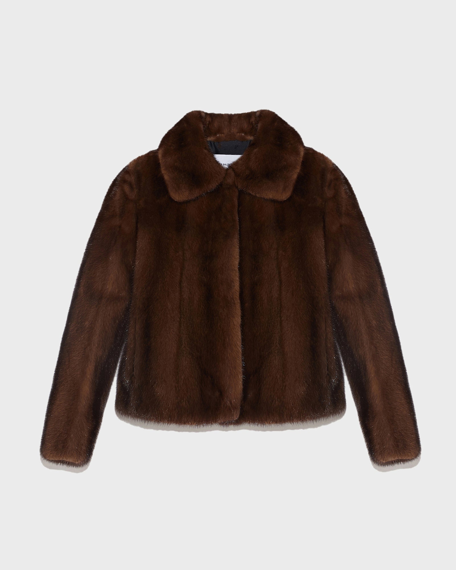 Short jacket in long-haired mink fur - brown - Yves Salomon – Yves