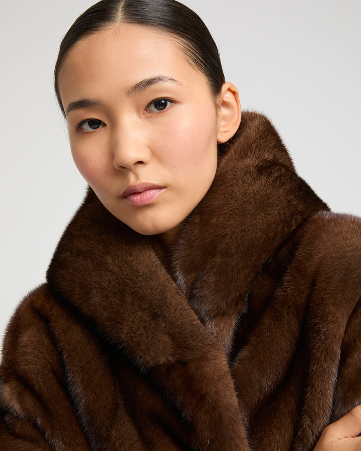 Hooded jacket in long-haired mink fur -Yves Salomon