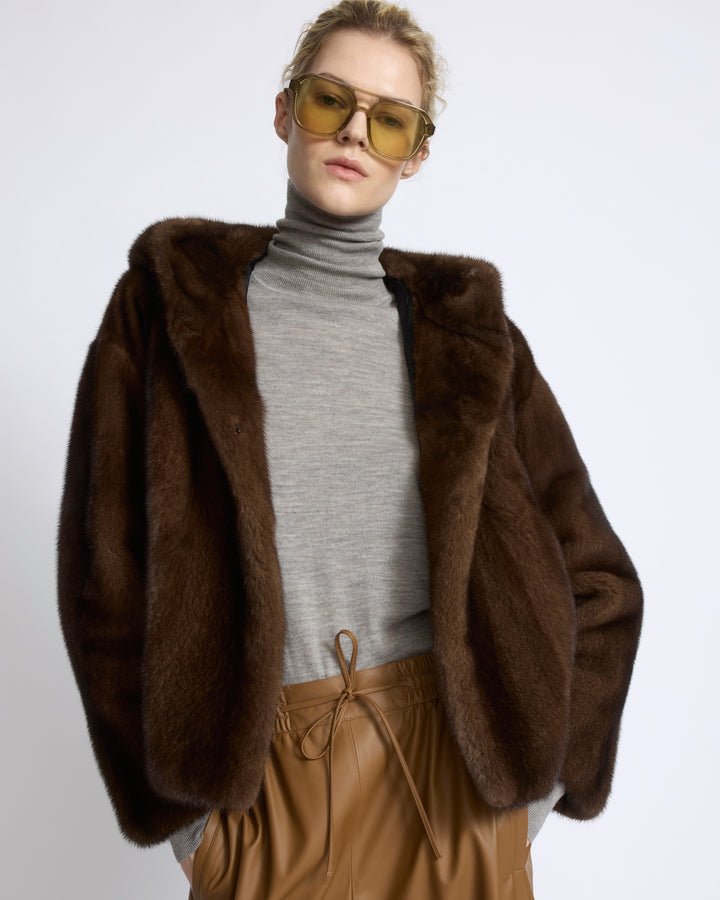 Hooded jacket in long-haired mink fur - Yves Salomon - New Fall/Winter Collection