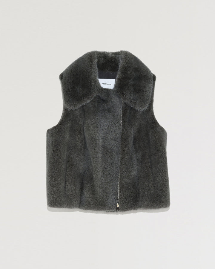 Sleeveless mink fur jacket-Yves Salomon-Winter sale & boxing day