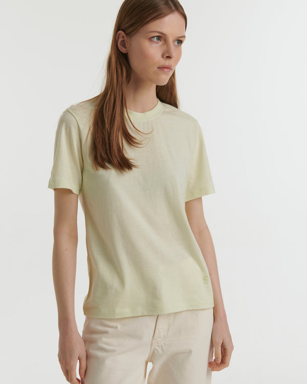Cotton-cashmere jersey T-shirt - 
lemonade