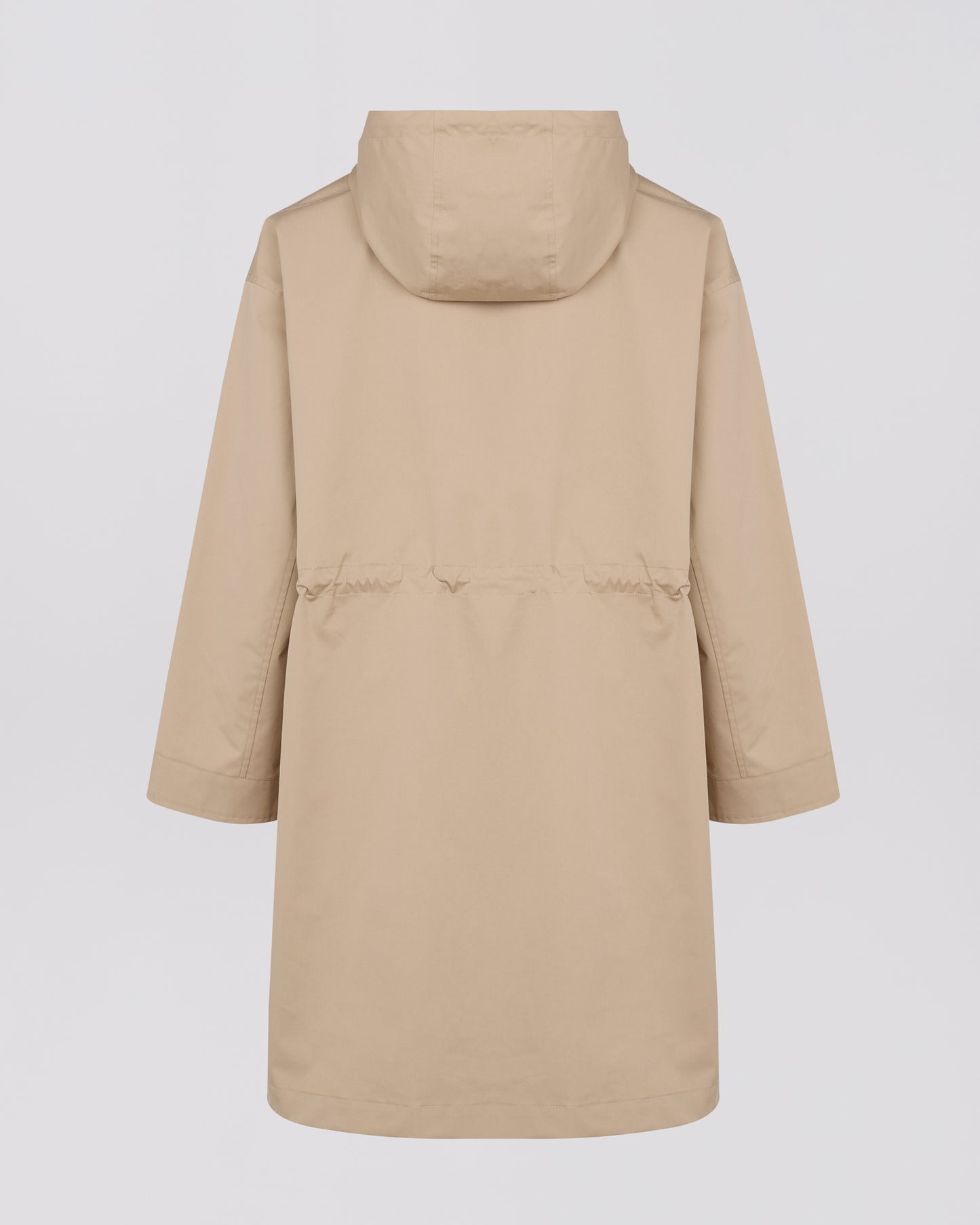 Long parka in technical cotton-mix fabric