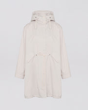 Long fishtail parka in techical fabric