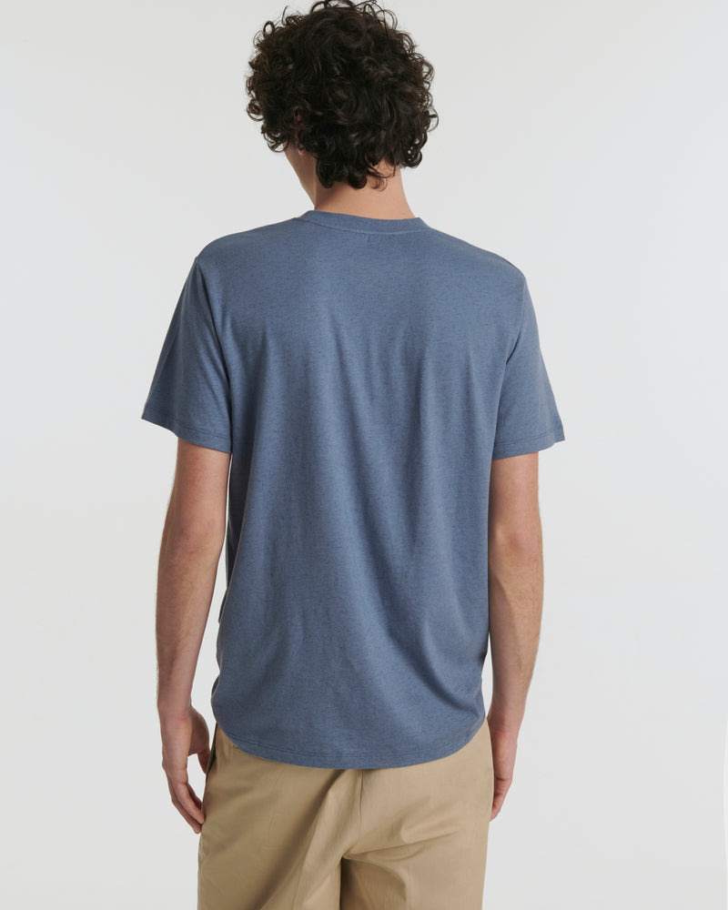 Cotton-cashmere jersey T-shirt - blue