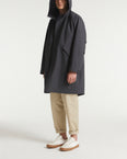 Waterproof fishtail parka in technical cold wool
