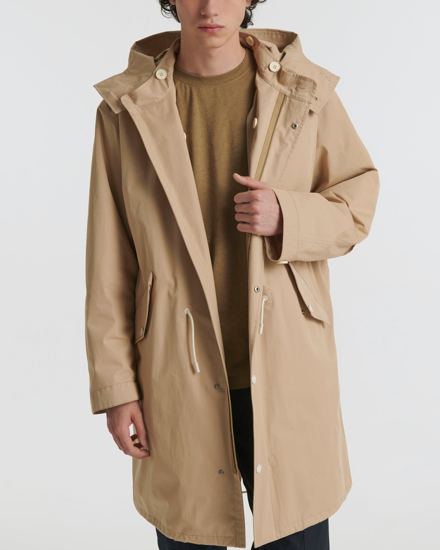Waterproof cotton-blend fishtail parka