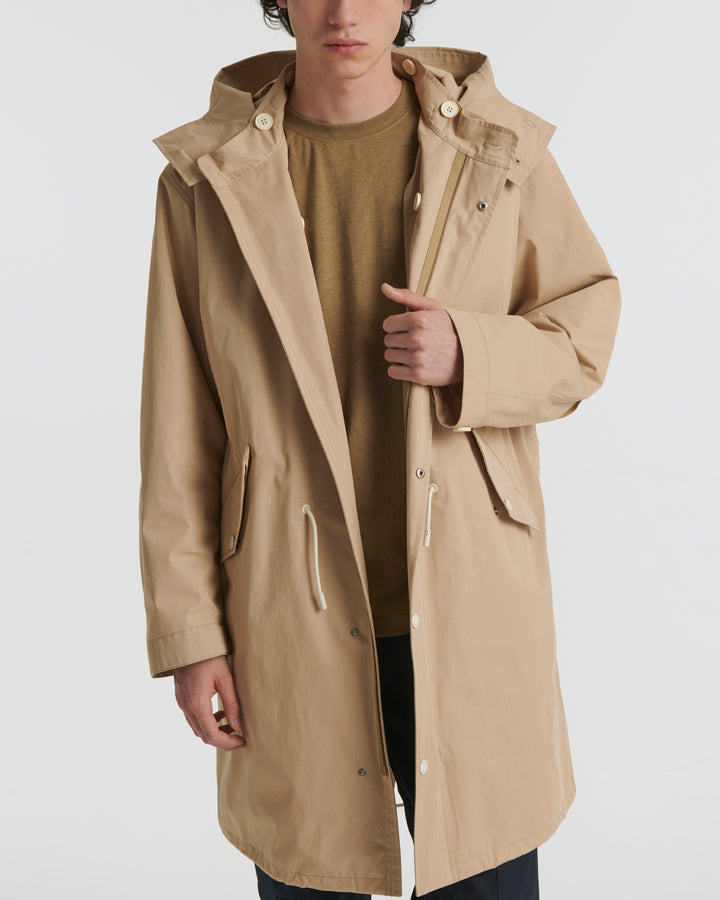 Waterproof cotton-blend fishtail parka