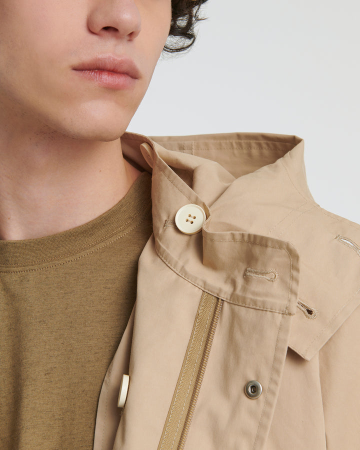 Waterproof cotton-blend fishtail parka