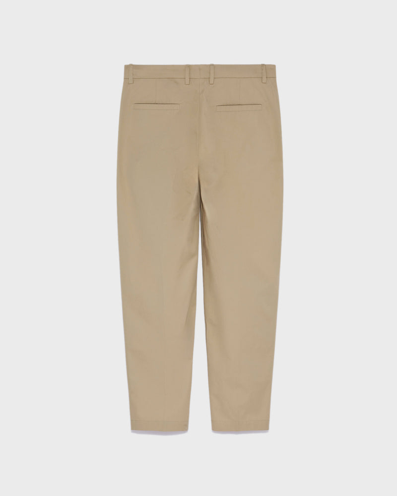 straight cotton trousers - beige