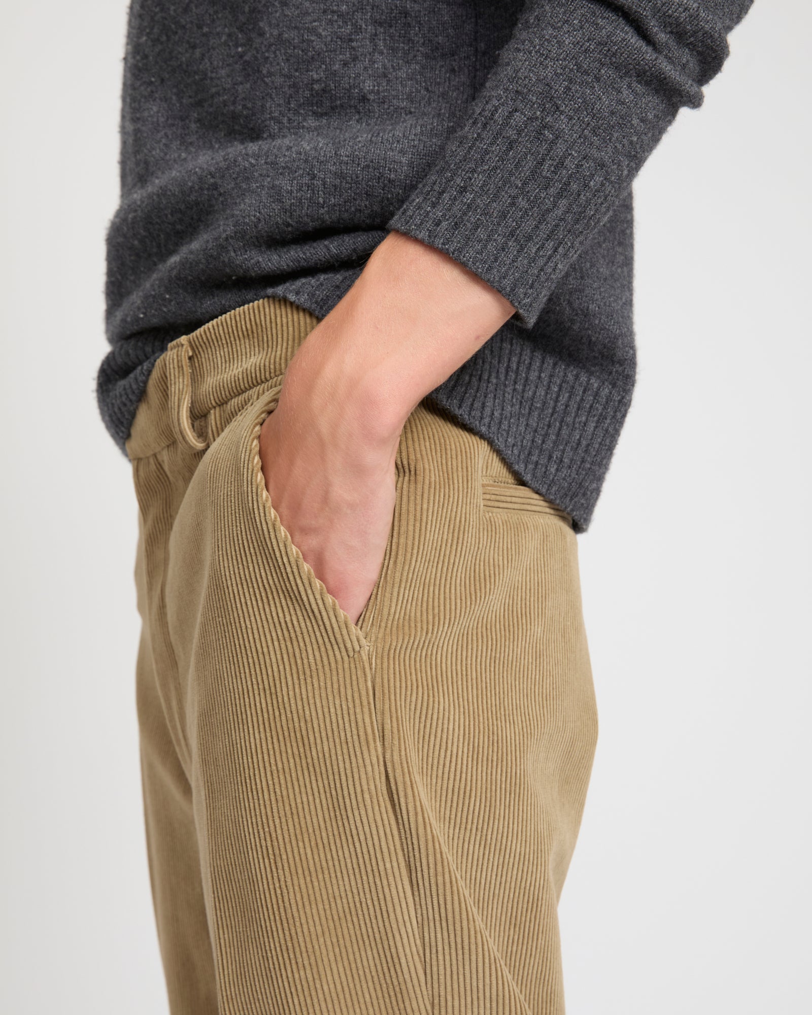 Corduroy straight leg trousers -Yves Salomon